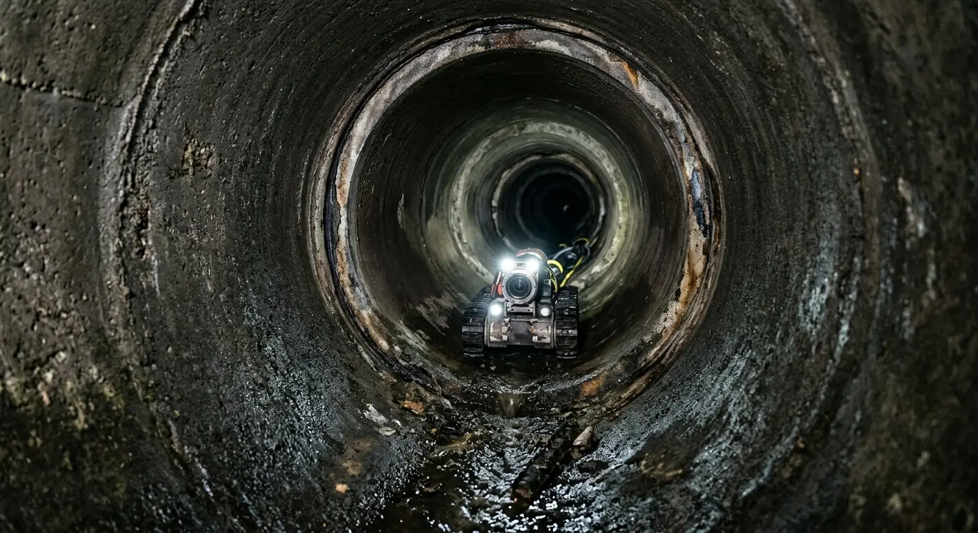 Robotic sewer camera inspecting pipe interior for Sewer Line Repair in Herriman